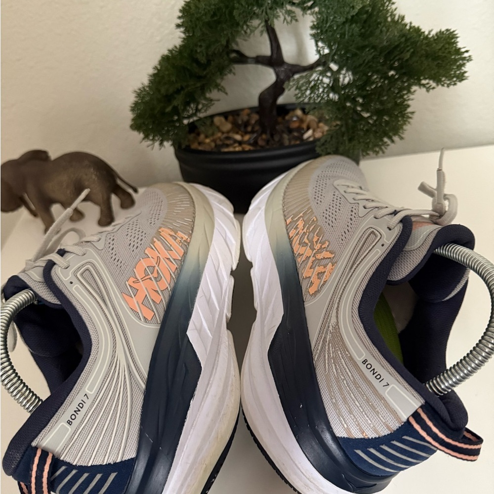 Hoka Women's Athletic Shoes in Gray and Orange - Picture 4 of 6